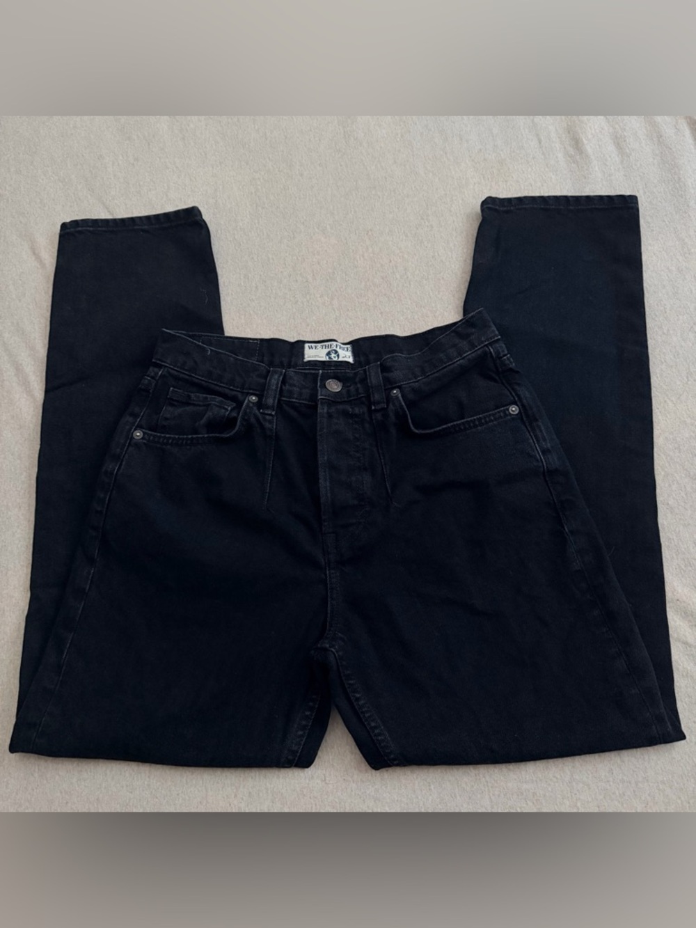 Free people we the free black straight baggy jeans